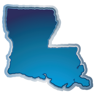 Blue Illustration Of Louisiana Map Sticker