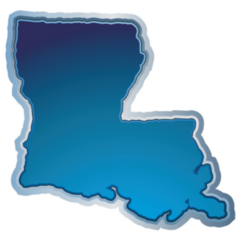 Blue Illustration Of Louisiana Map Sticker