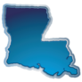 Blue Illustration Of Louisiana Map Sticker