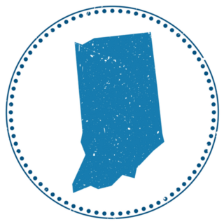 Blue Indiana Map Sticker