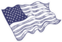 Blue Ink USA Flag Sketch Sticker