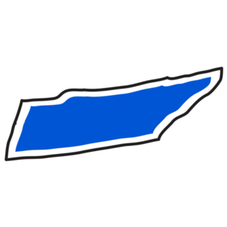 Blue Isolated Map Of The State Of Tennessee Sticker