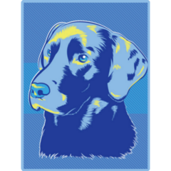 Blue Labrador Art Sticker