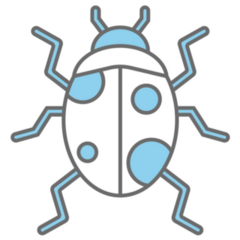 Blue Ladybug Icon Sticker