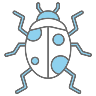 Blue Ladybug Icon Sticker