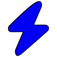Blue Lightning Bolt Icon Sticker
