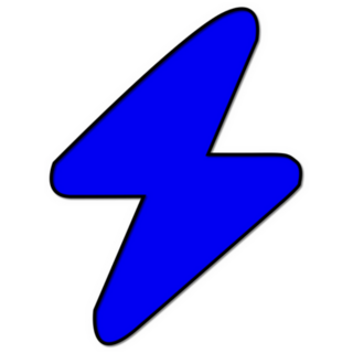 Blue Lightning Bolt Icon Sticker
