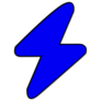 Blue Lightning Bolt Icon Sticker