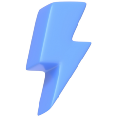 Blue Lightning Bolt Icon Sticker