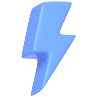 Blue Lightning Bolt Icon Sticker
