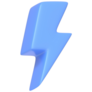 Blue Lightning Bolt Icon Sticker
