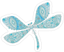 Blue Line Art Dragonfly Sticker