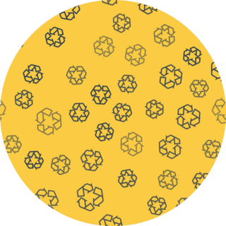 Blue Line Recycle Symbol Icon Pattern Sticker