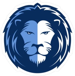 Blue Lion Head Mascot Sticker