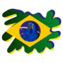 Blue Macaw In The Center Of The Flag Of Brazil Sticker