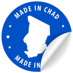 Blue Made In Chad Sticker
