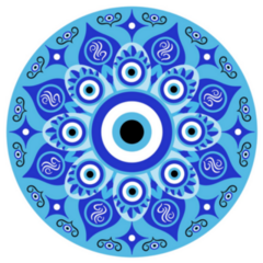 Blue Mandala Evil Eye, Greek Amulet Against Evil Sticker