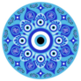 Blue Mandala Evil Eye, Greek Amulet Against Evil Sticker