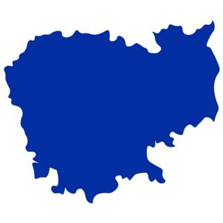 Blue Map Of Cambodia Sticker