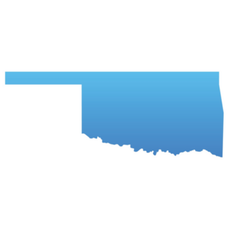 Blue Map Of Oklahoma Gradient Sticker