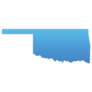 Blue Map Of Oklahoma Gradient Sticker