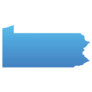 Blue Map Of Pennsylvania Sticker