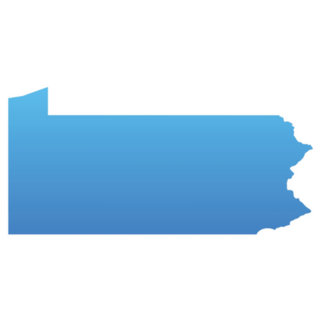 Blue Map Of Pennsylvania Sticker