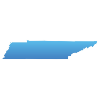Blue Map Of Tennessee Sticker