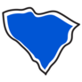 Blue Map Of The State Of South Carolina Sticker