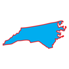 Blue Map Of The The State North Carolina Sticker