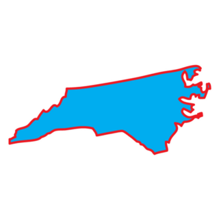 Blue Map Of The The State North Carolina Sticker