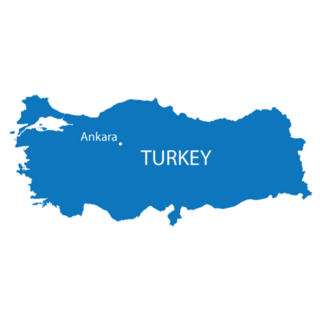 Blue Map Of Turkey Ankara Sticker