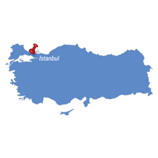 Blue Map Of Turkey With Red Push Pin Istanbul Sticker