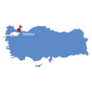 Blue Map Of Turkey With Red Push Pin Istanbul Sticker