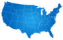 Blue Map Of USA Sticker