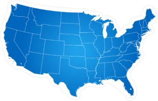 Blue Map Of USA Sticker