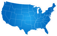 Blue Map Of USA Sticker
