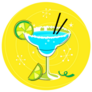 Blue Margarita: Retro Cocktail Icon Sticker