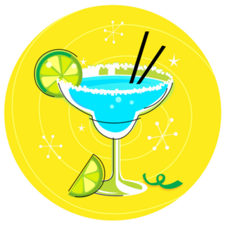 Blue Margarita: Retro Cocktail Icon Sticker