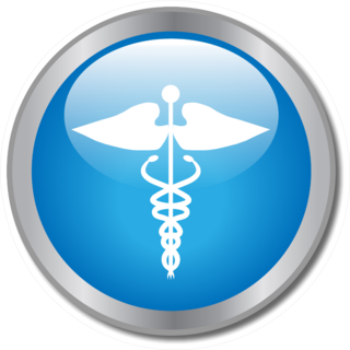 Blue Medical Button Sticker
