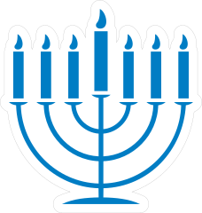 Blue Menorah Sticker