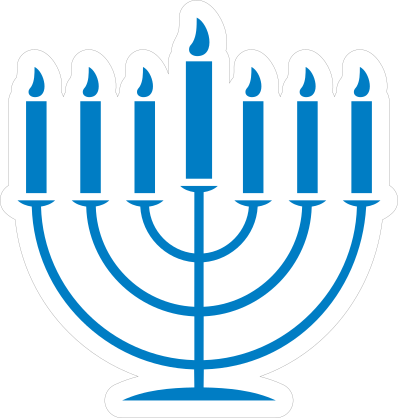 Blue Menorah Sticker
