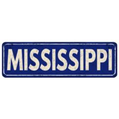 Blue Mississippi Metal Sign Sticker