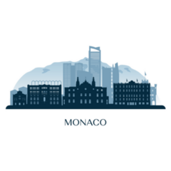 Blue Monaco Skyline Sticker