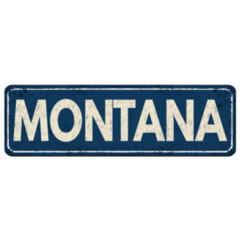 Blue Montana Vintage Rusty Metal Sign