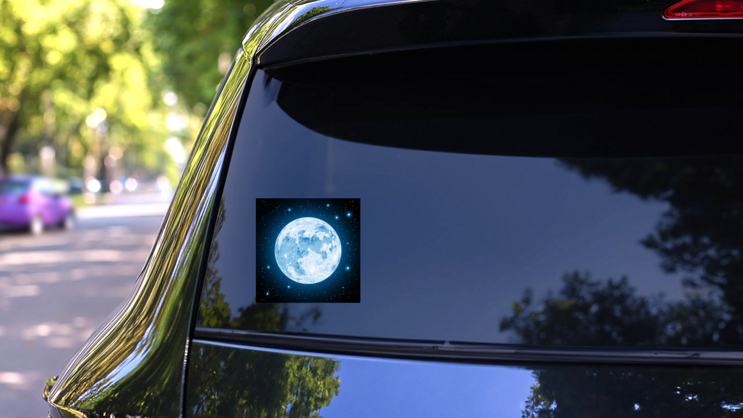 Blue Moon Sticker on a Rear Car Window (New) example