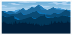 Blue Mountain Range Landscape Sticker