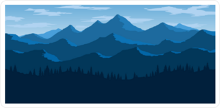Blue Mountain Range Landscape Sticker