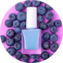 Blue Nail Polish On Blueberry Pink Sticker