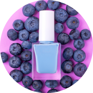 Blue Nail Polish On Blueberry Pink Sticker